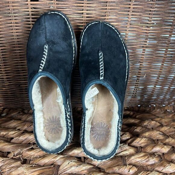 UGG Australia Women's Black Kohala Slipper Comfort Leather Mules Shoes Size 7 - Picture 5 of 8
